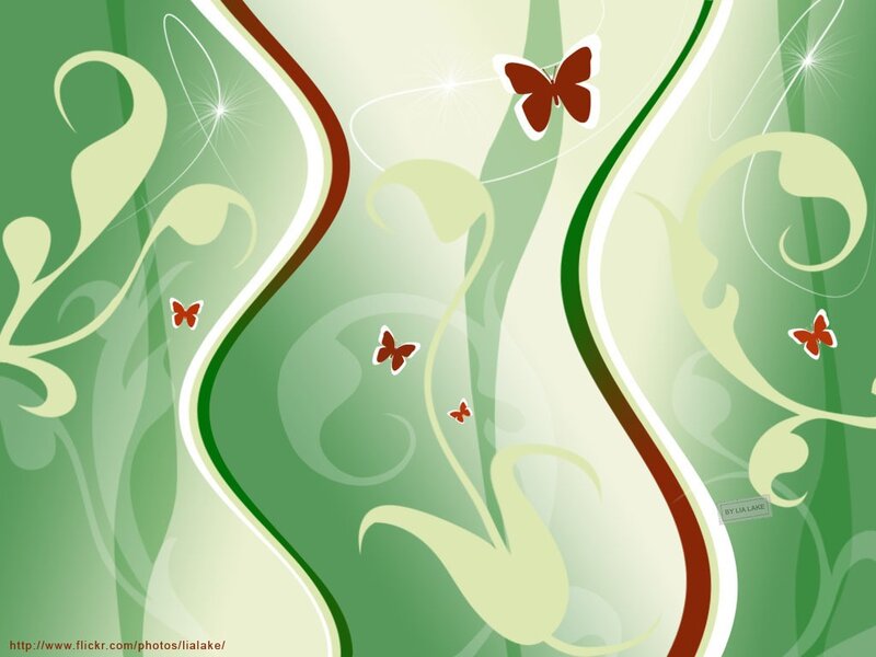 green abstract butterfly design