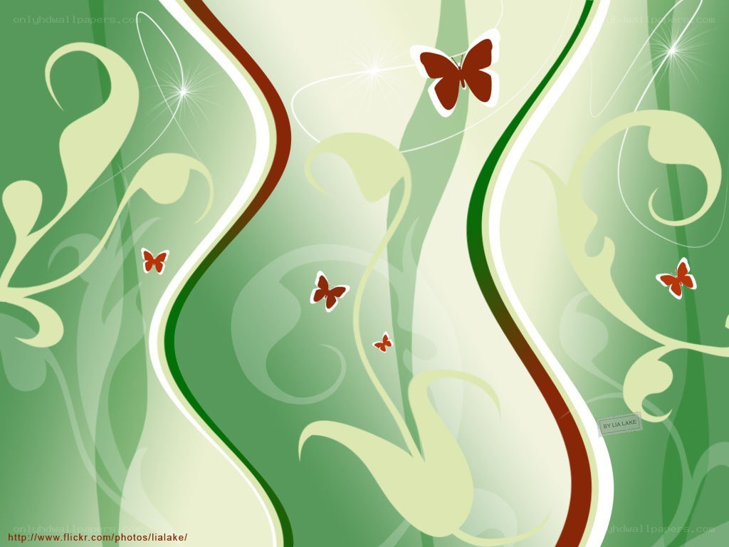 green abstract butterfly design