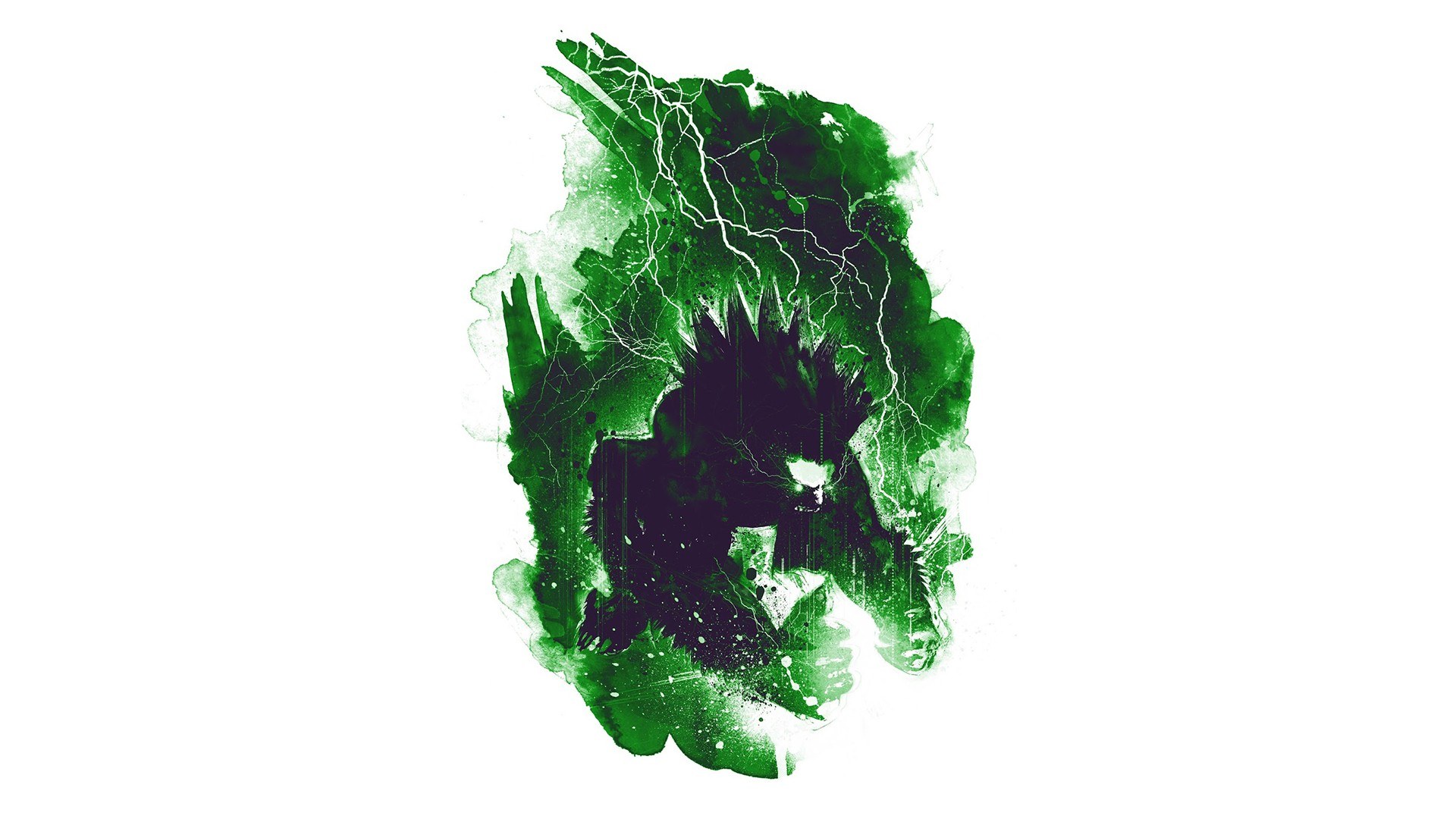 green abstract character design