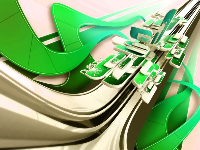 Green Abstract Design — Dynamic, 3d Render