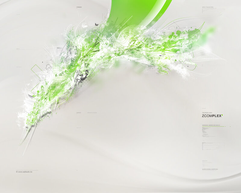 Green Abstract Design — Dynamic, Digital Art, Text