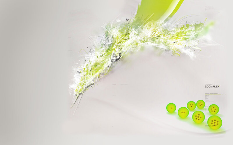 green abstract design with balls