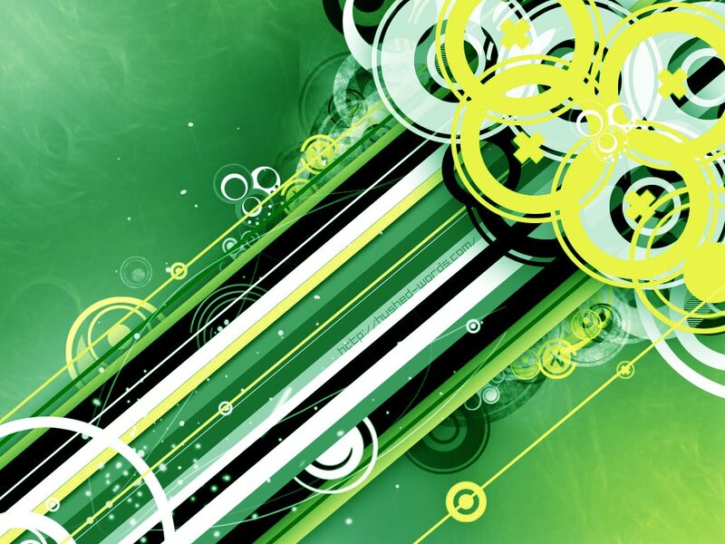 green abstract design with circles