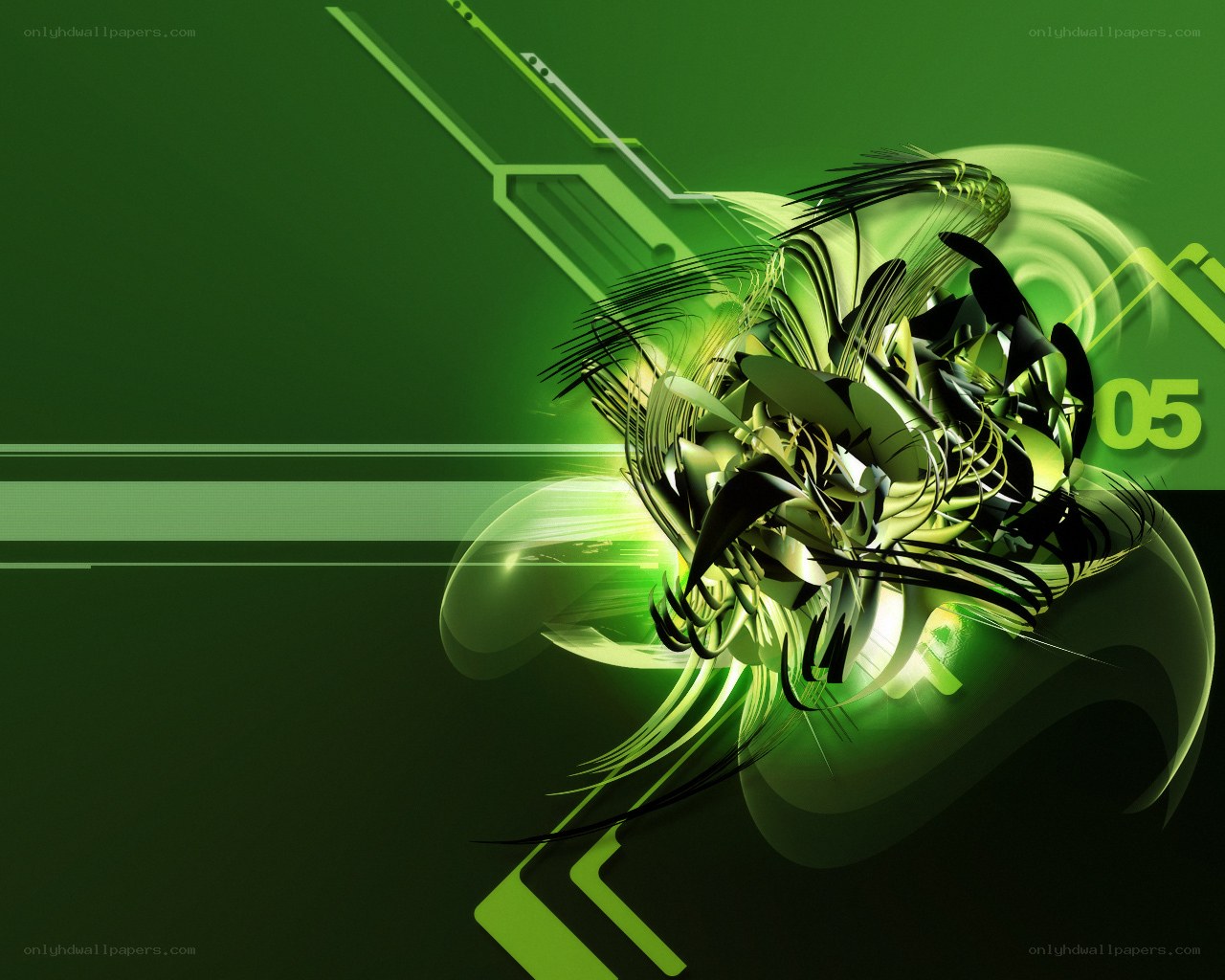 Green abstract digital art
