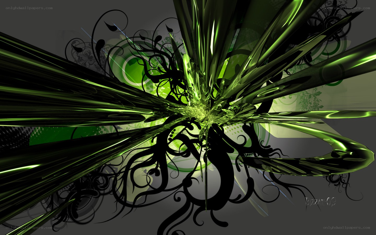 green abstract digital art