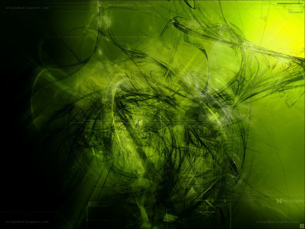 green abstract digital art
