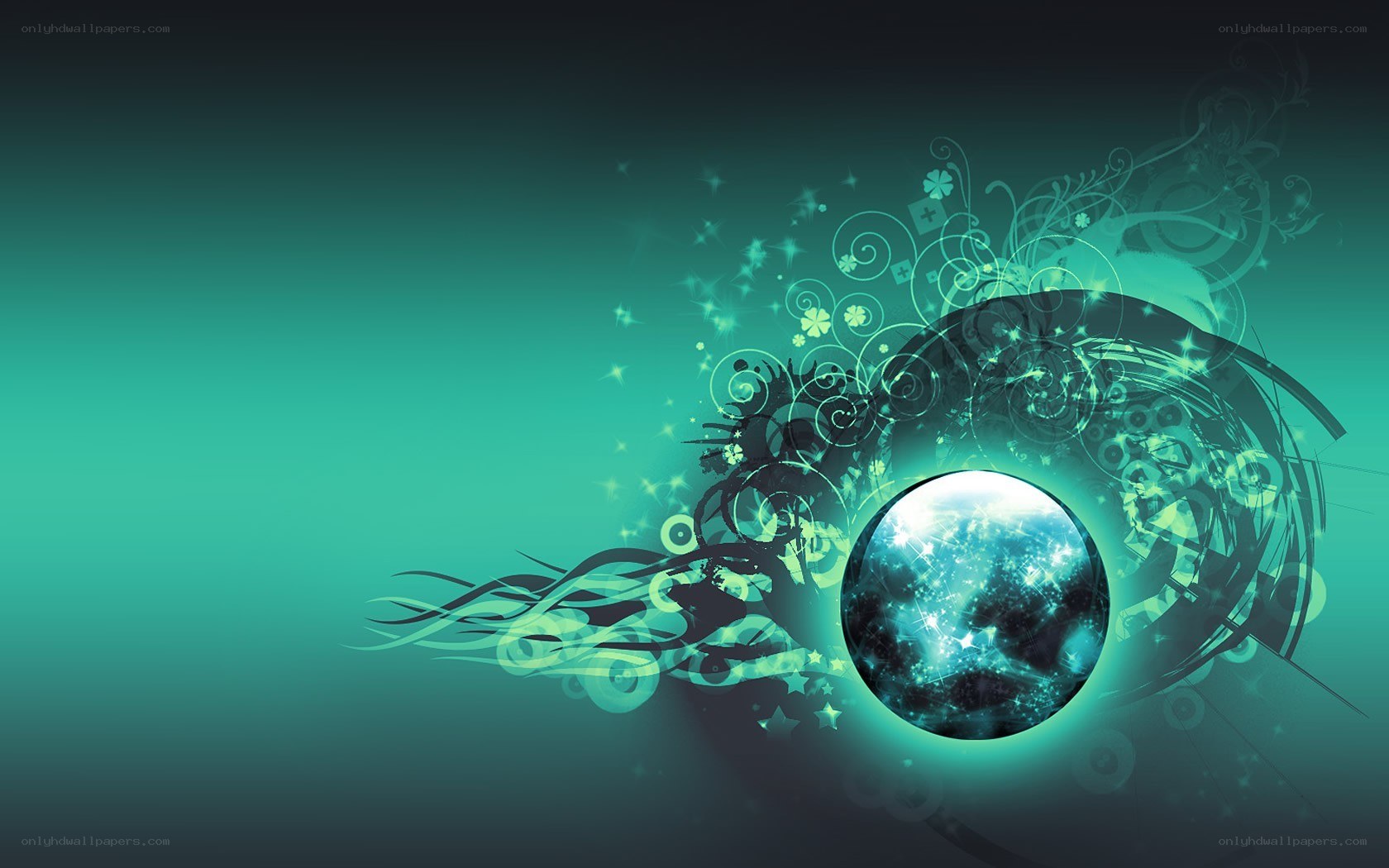 green abstract digital art