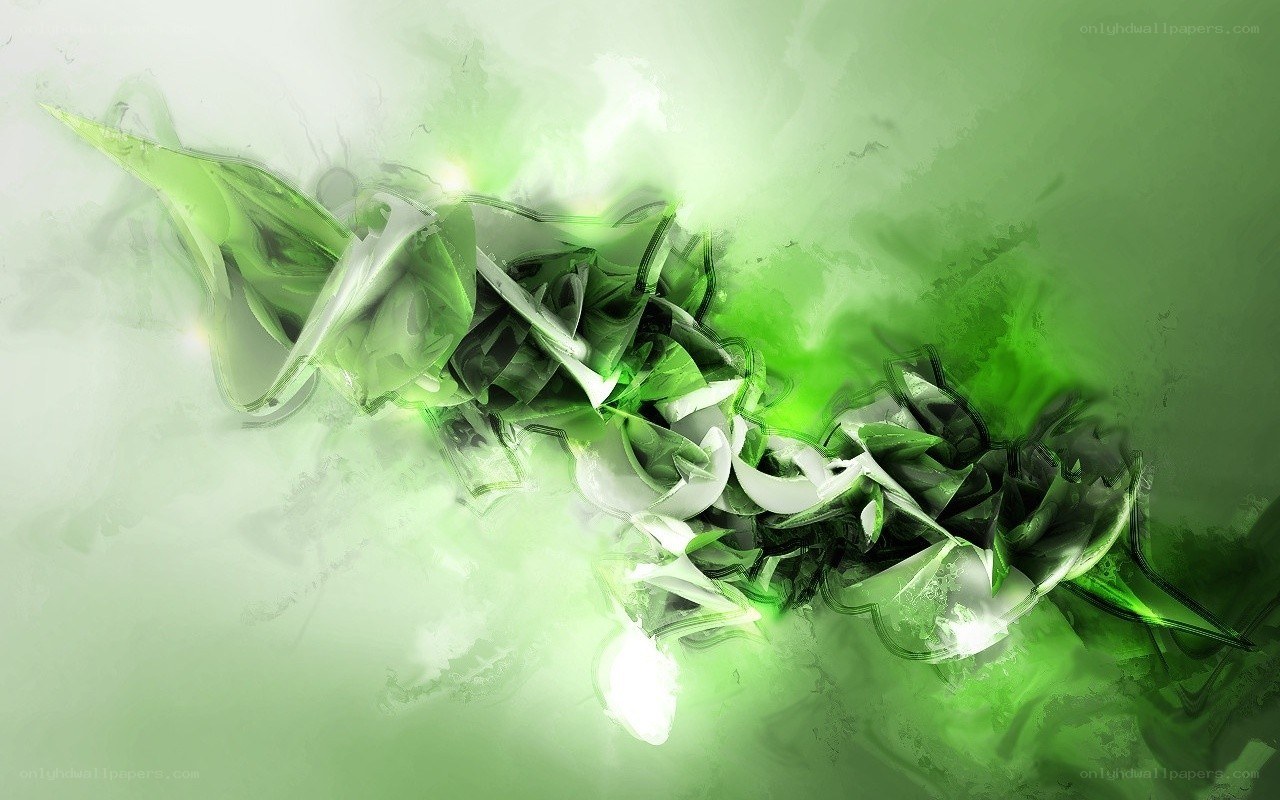 green abstract digital art