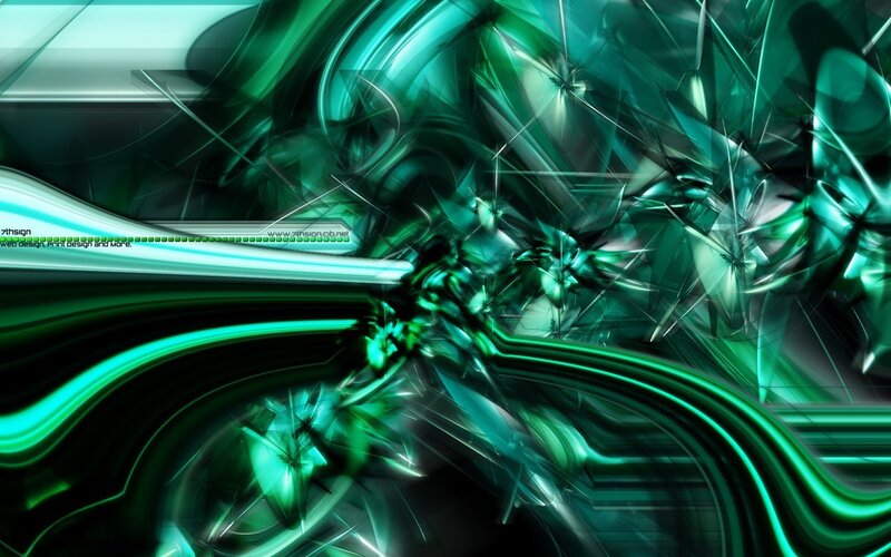 green abstract digital art
