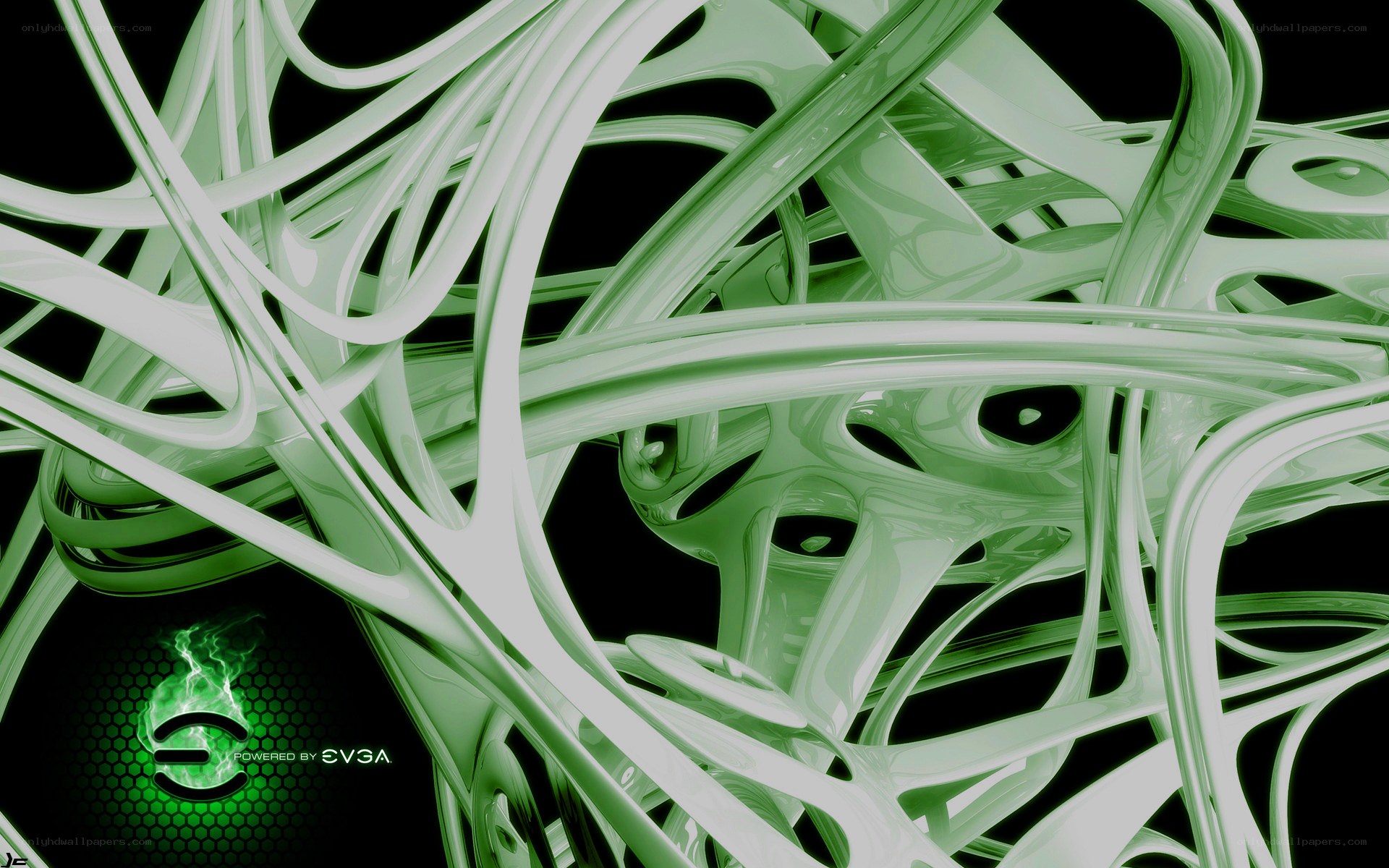 green abstract digital art