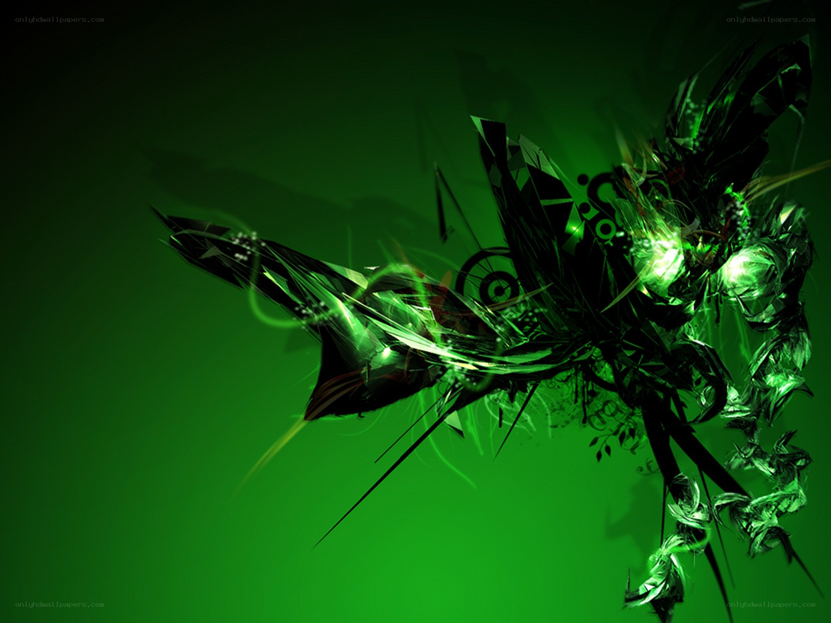 green abstract digital art
