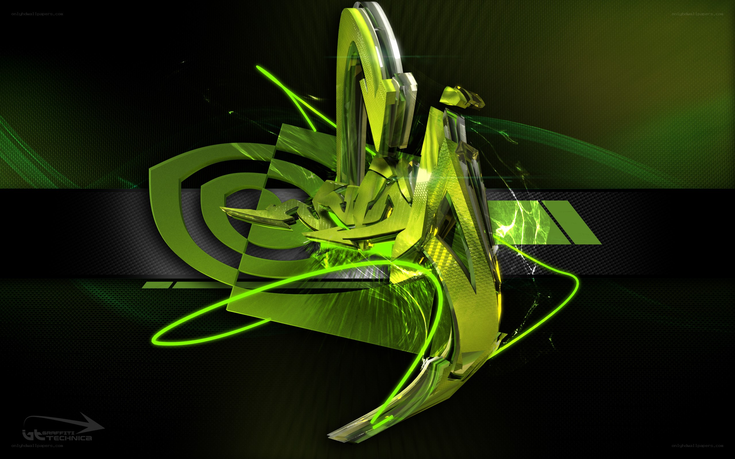 green abstract digital art
