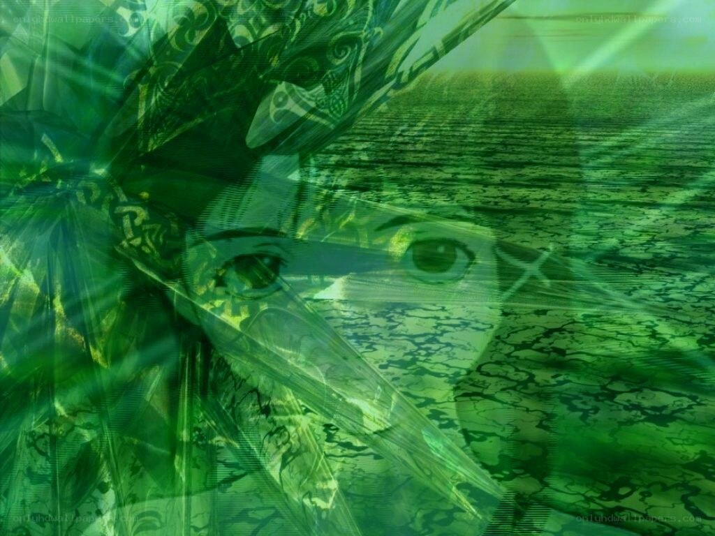 green abstract digital art