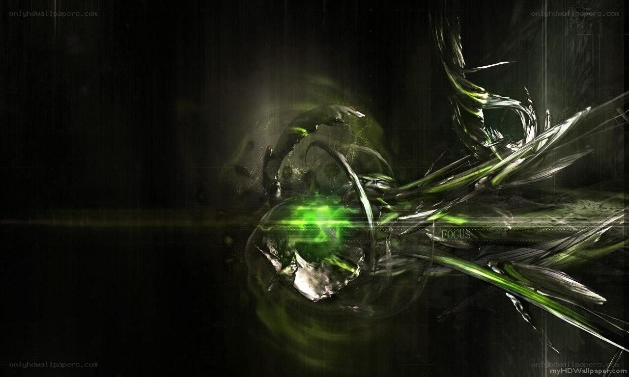 green abstract digital art