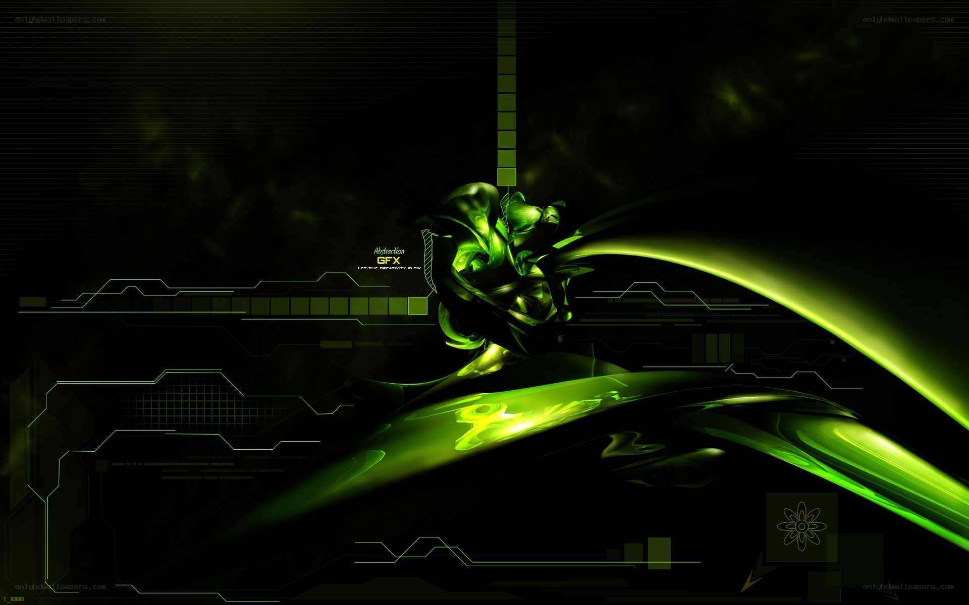 green abstract digital art