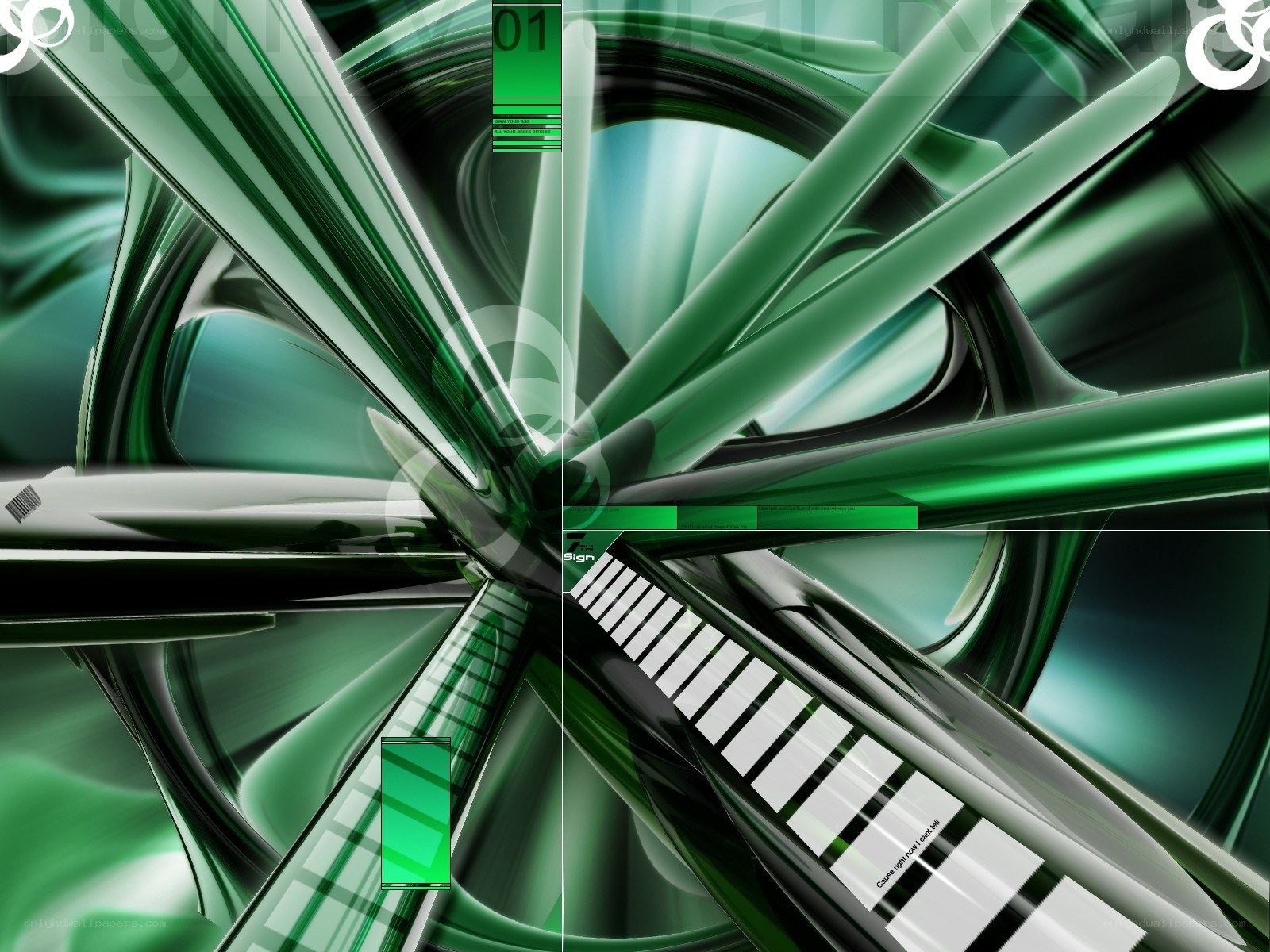 green abstract digital art