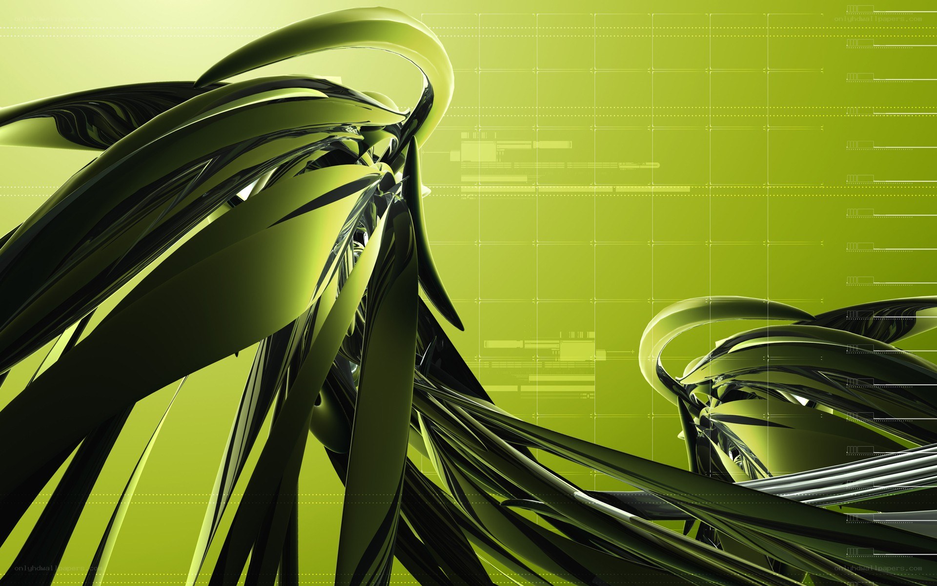 green abstract digital art