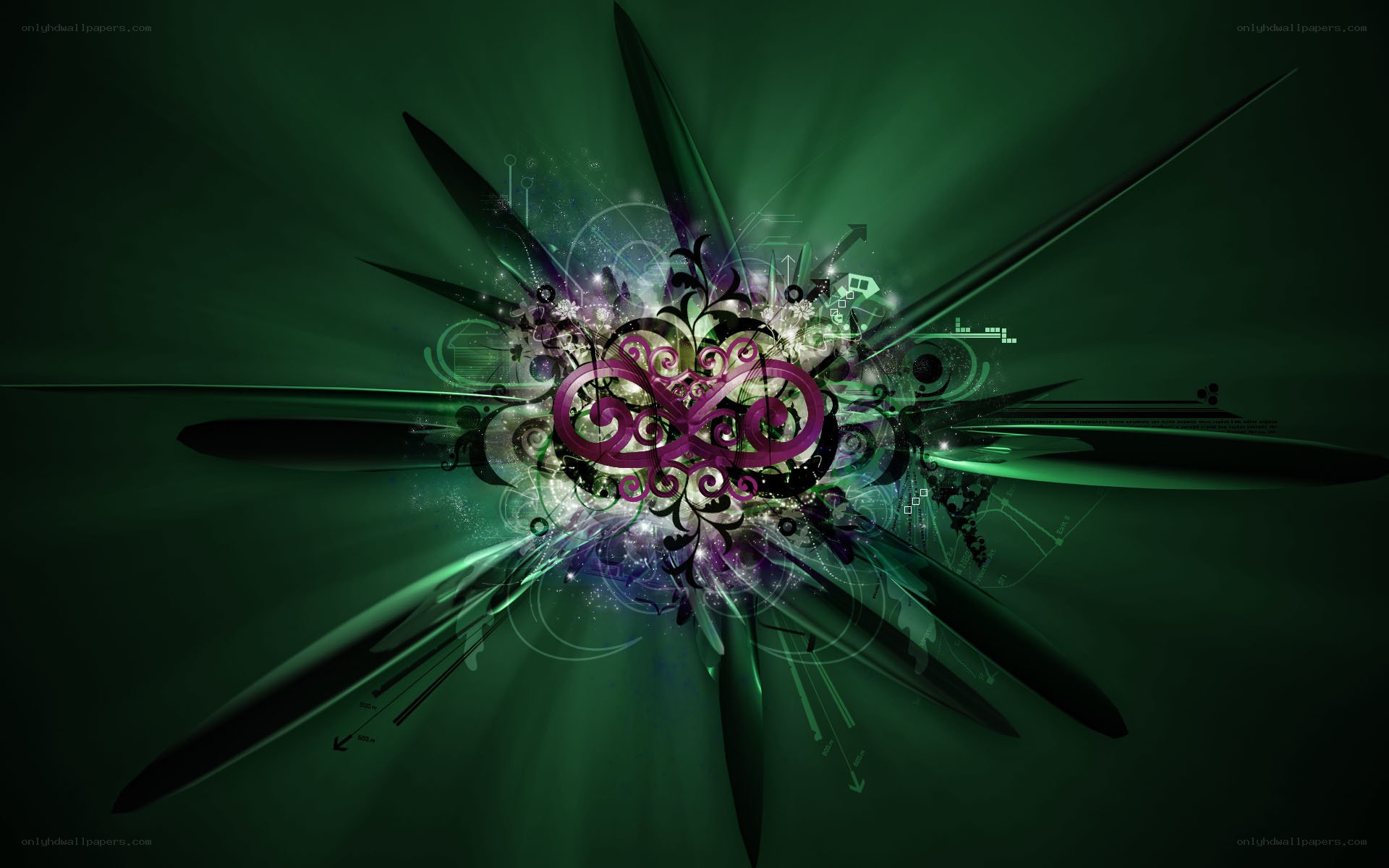 green abstract digital art