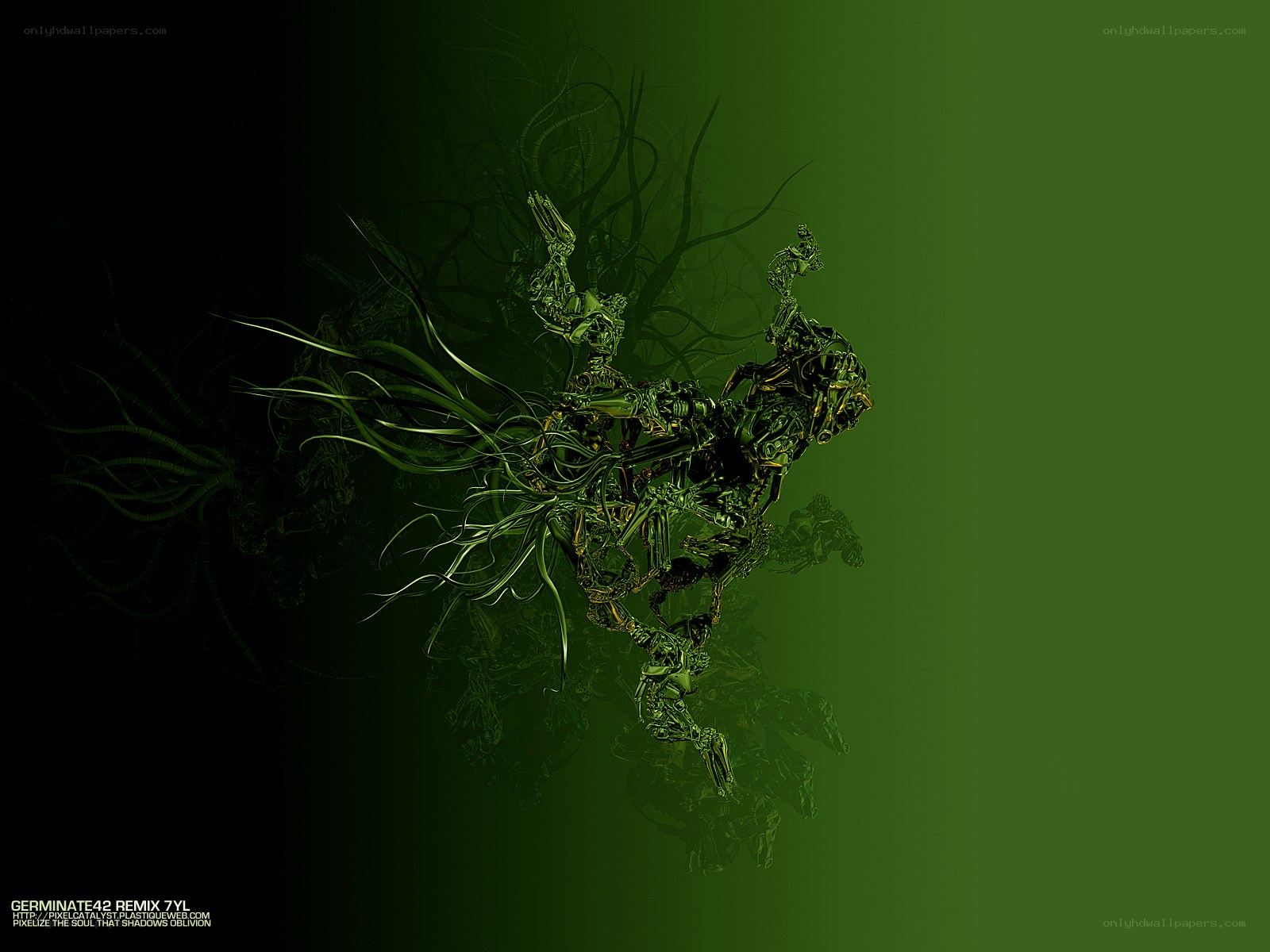Green abstract digital art