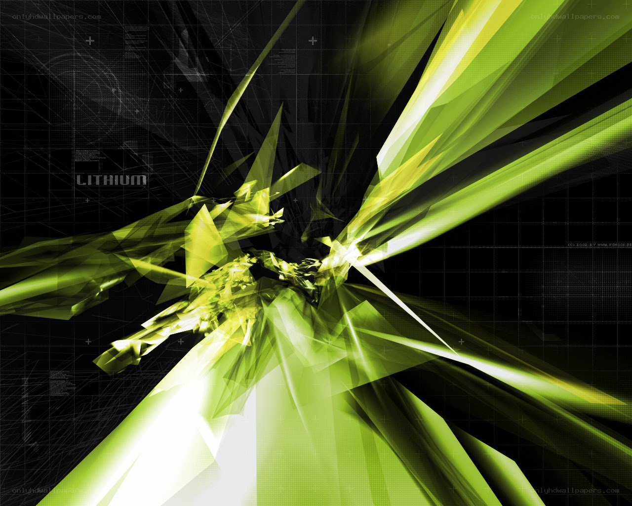 green abstract digital explosion