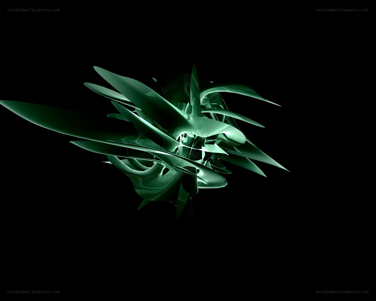 green abstract digital sculpture