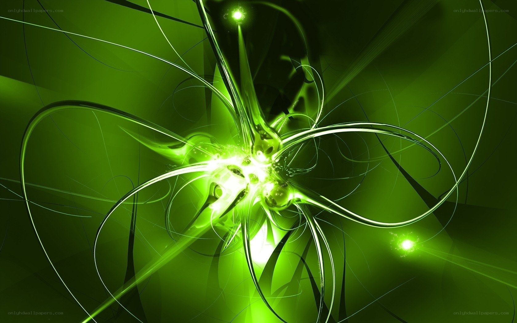 Green abstract energy burst
