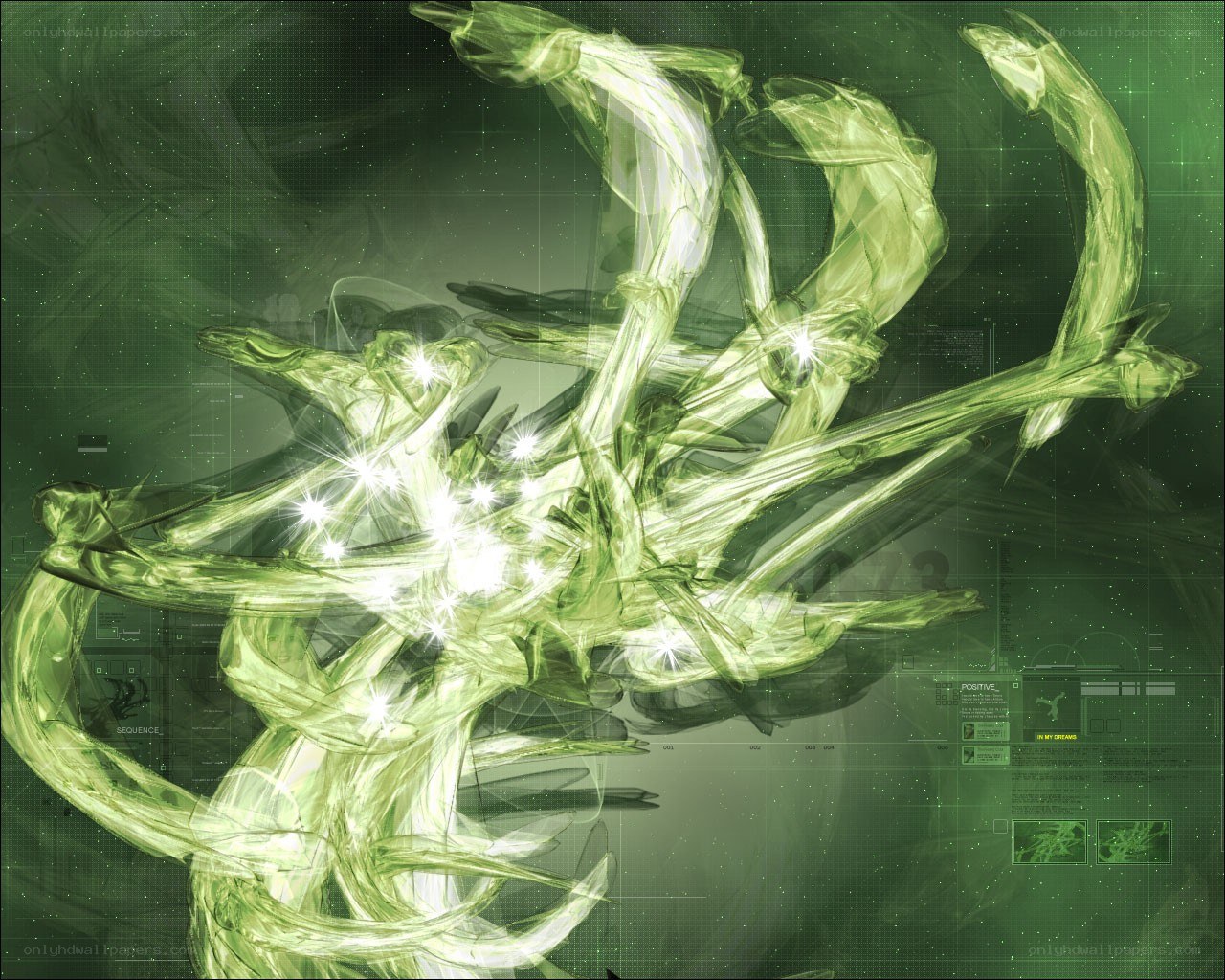green abstract energy form