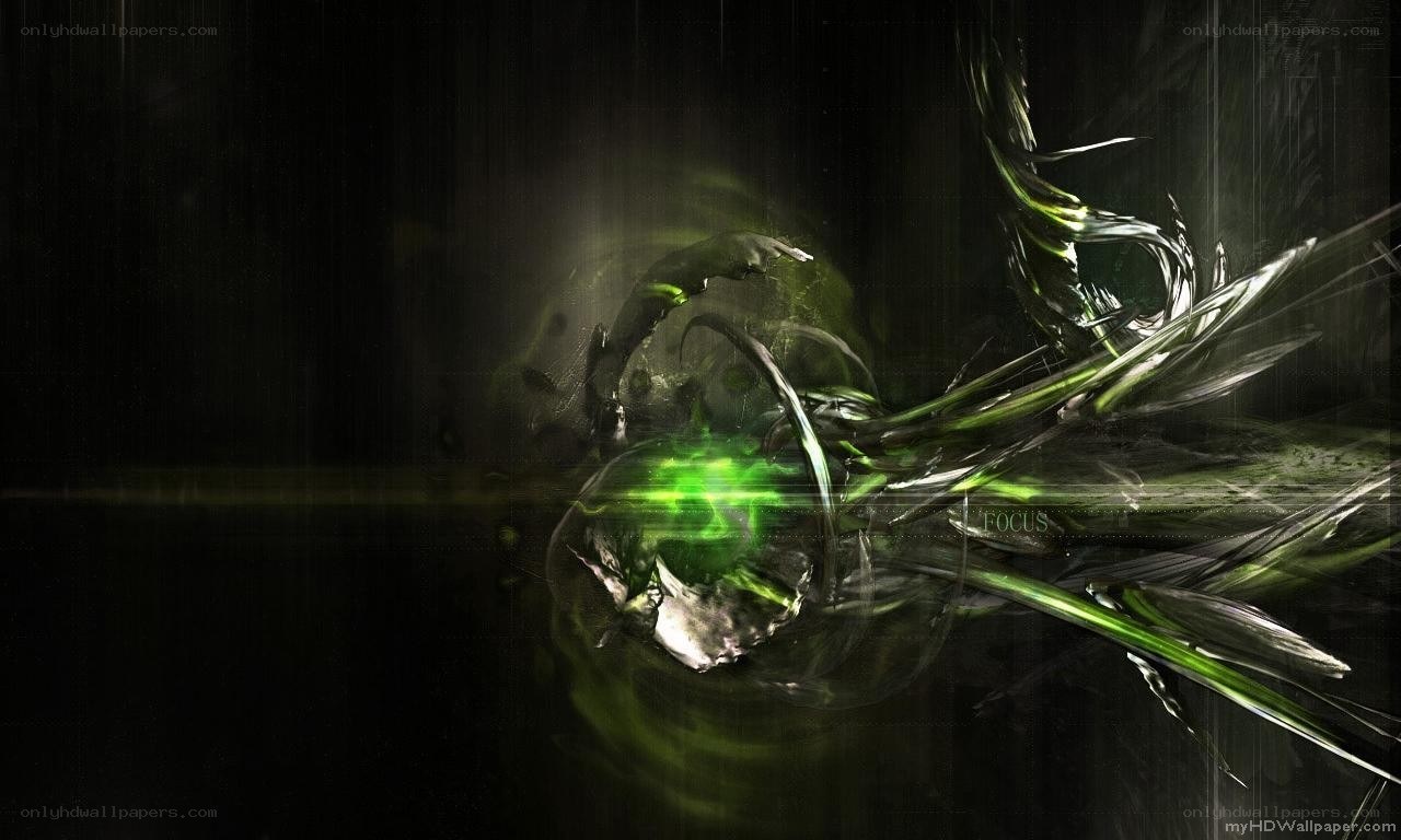 green abstract energy swirl