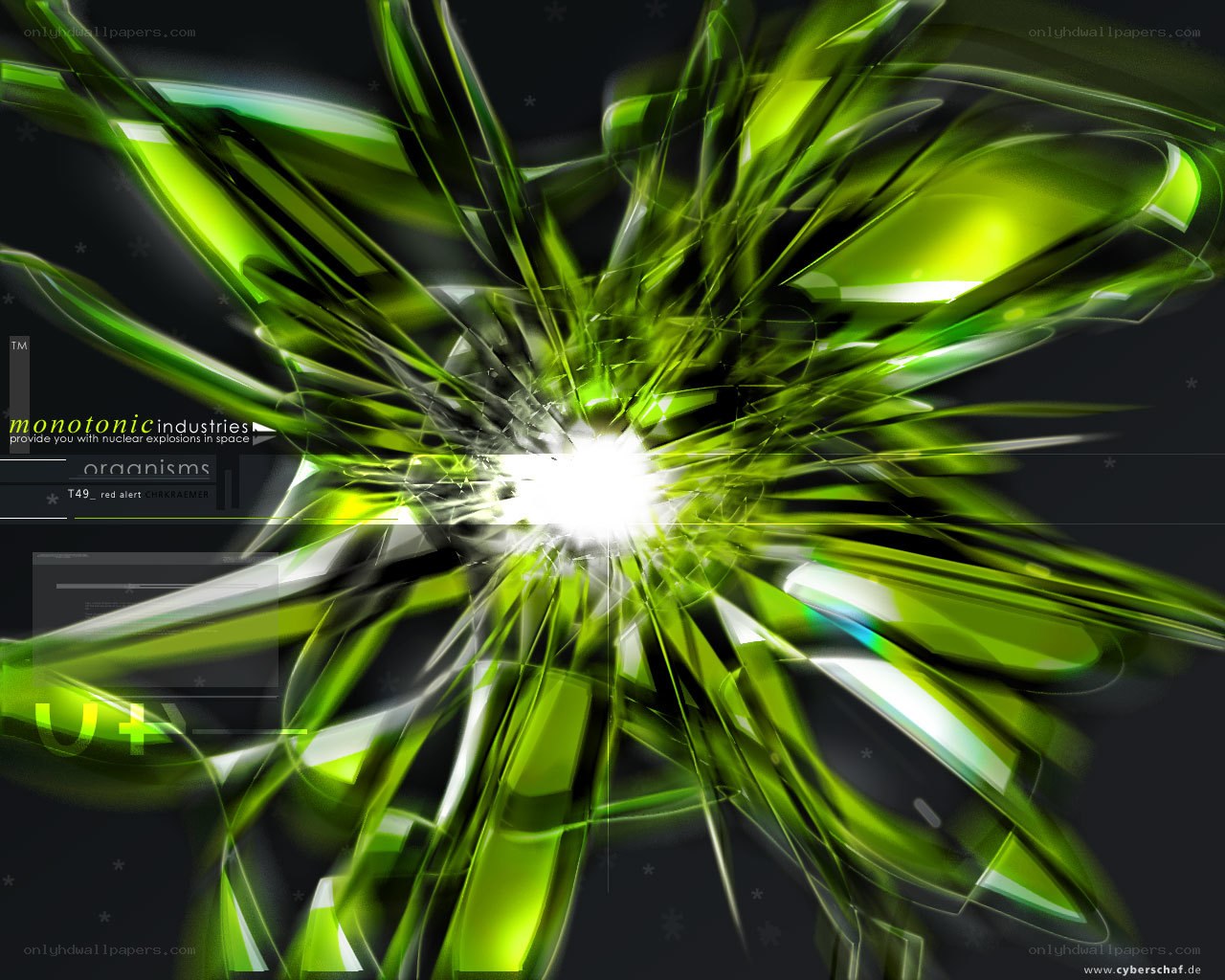 Green abstract explosion design