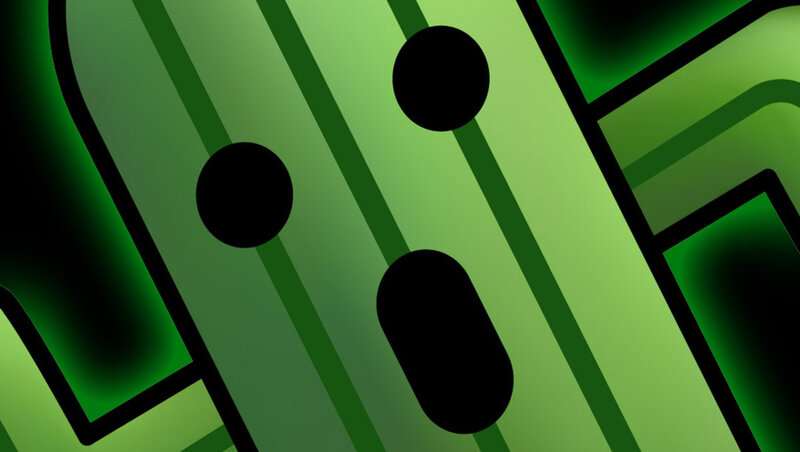 Green Abstract Face — Geometric