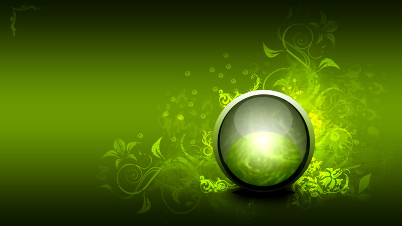 green abstract floral design