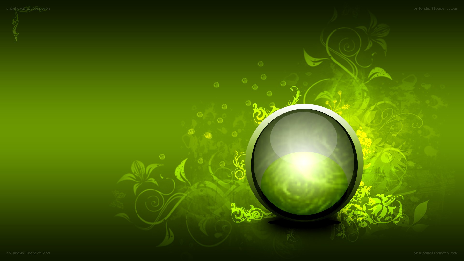 green abstract floral design