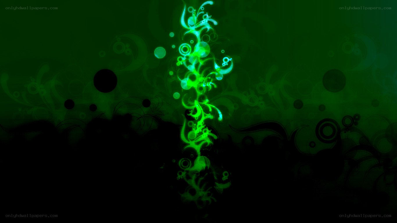 green abstract floral design