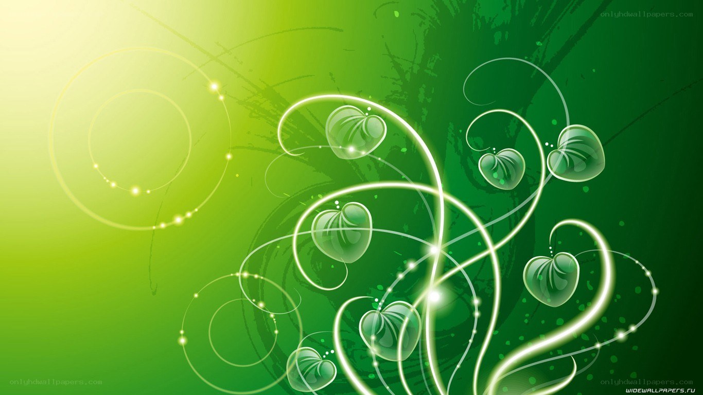 green abstract floral design
