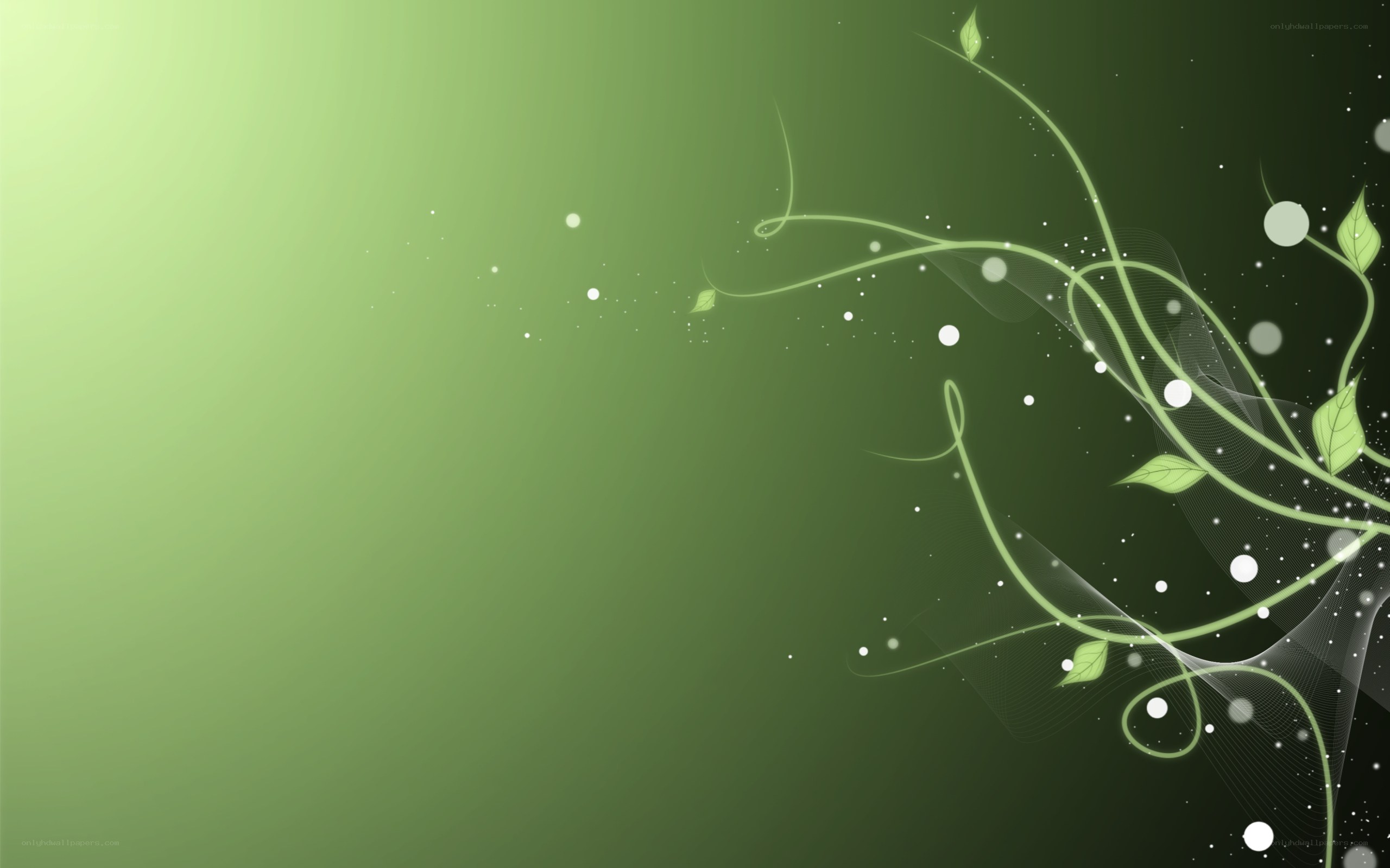 green abstract floral design