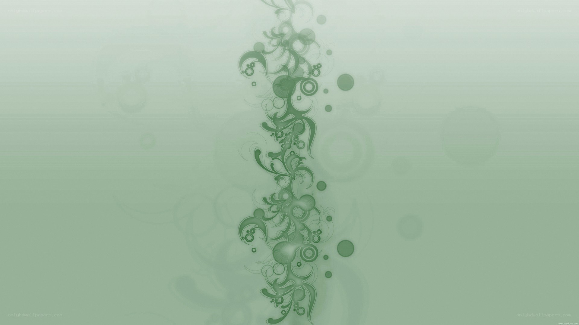 green abstract floral design