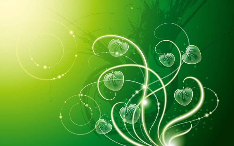 green abstract floral design