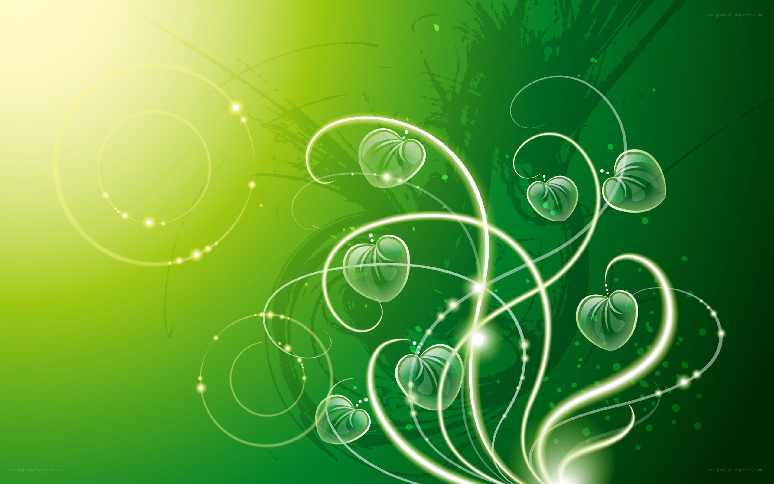 green abstract floral design