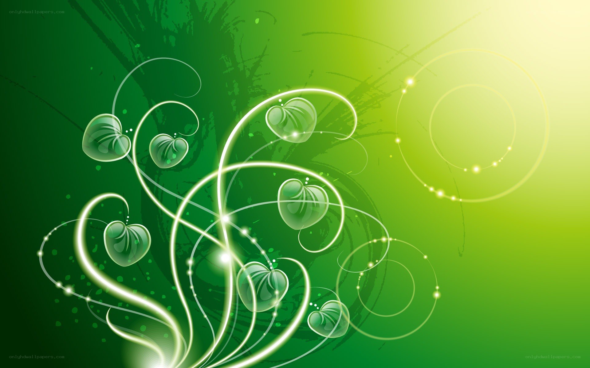 green abstract floral design