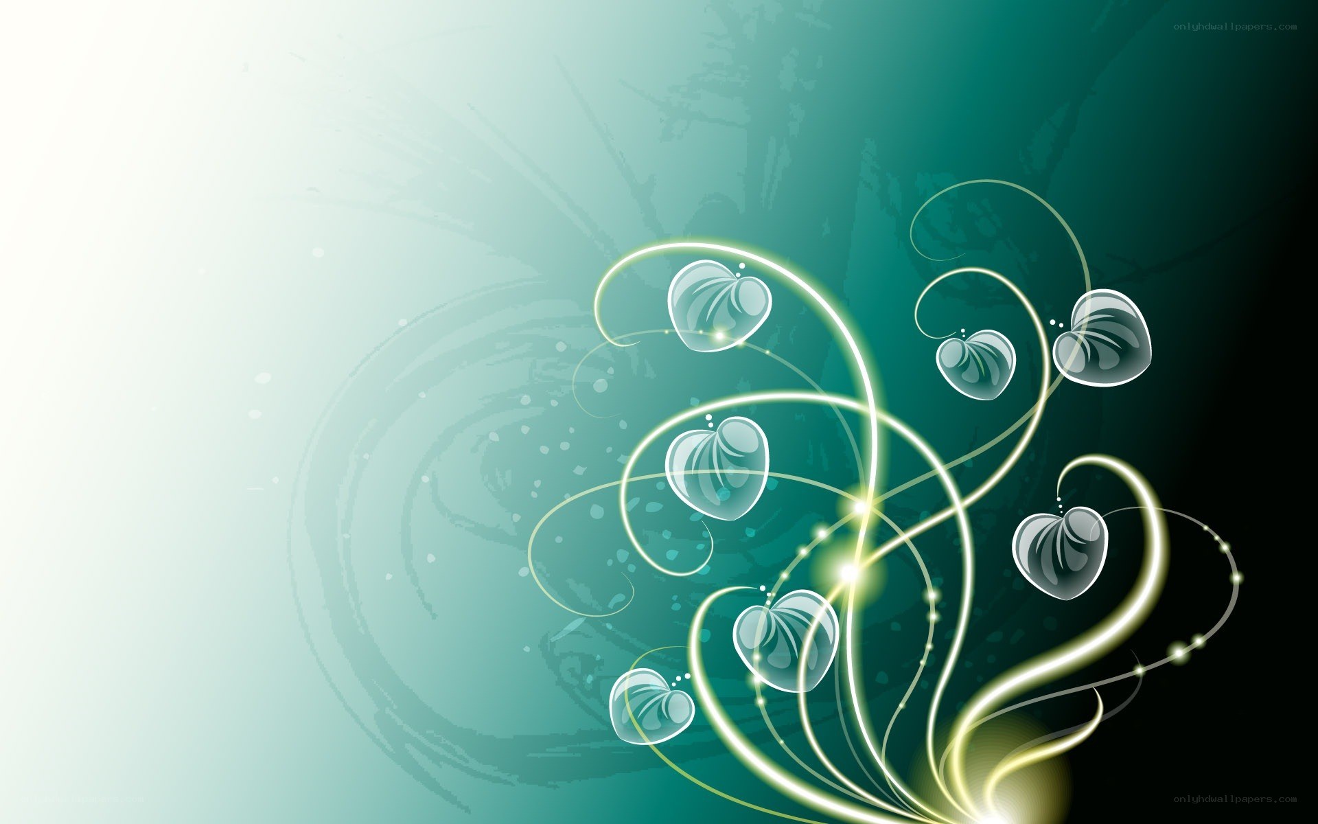 green abstract floral design