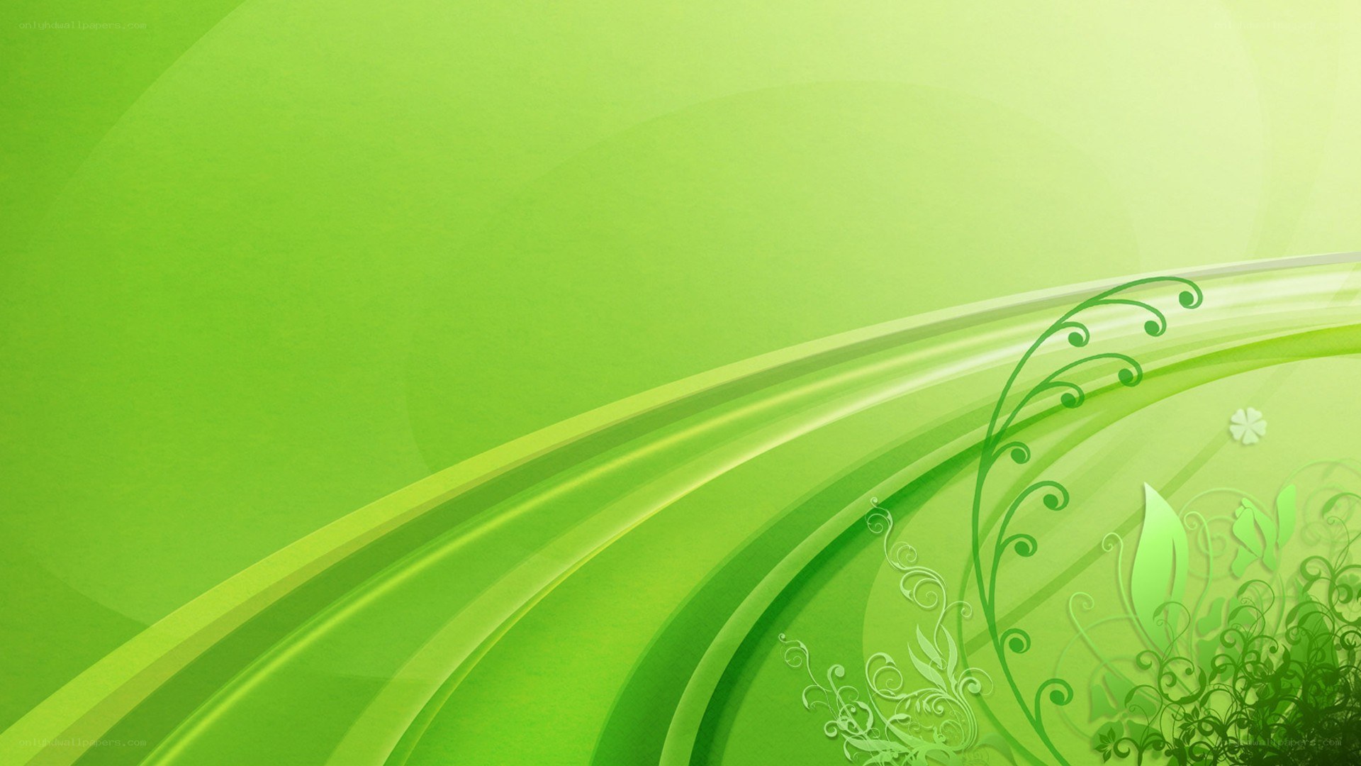 green abstract floral design