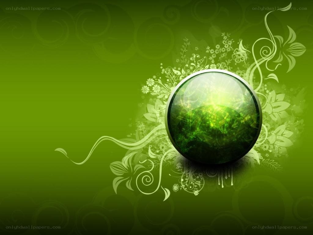 green abstract floral design