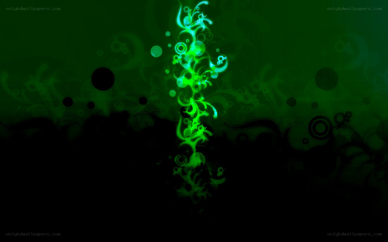 green abstract floral design