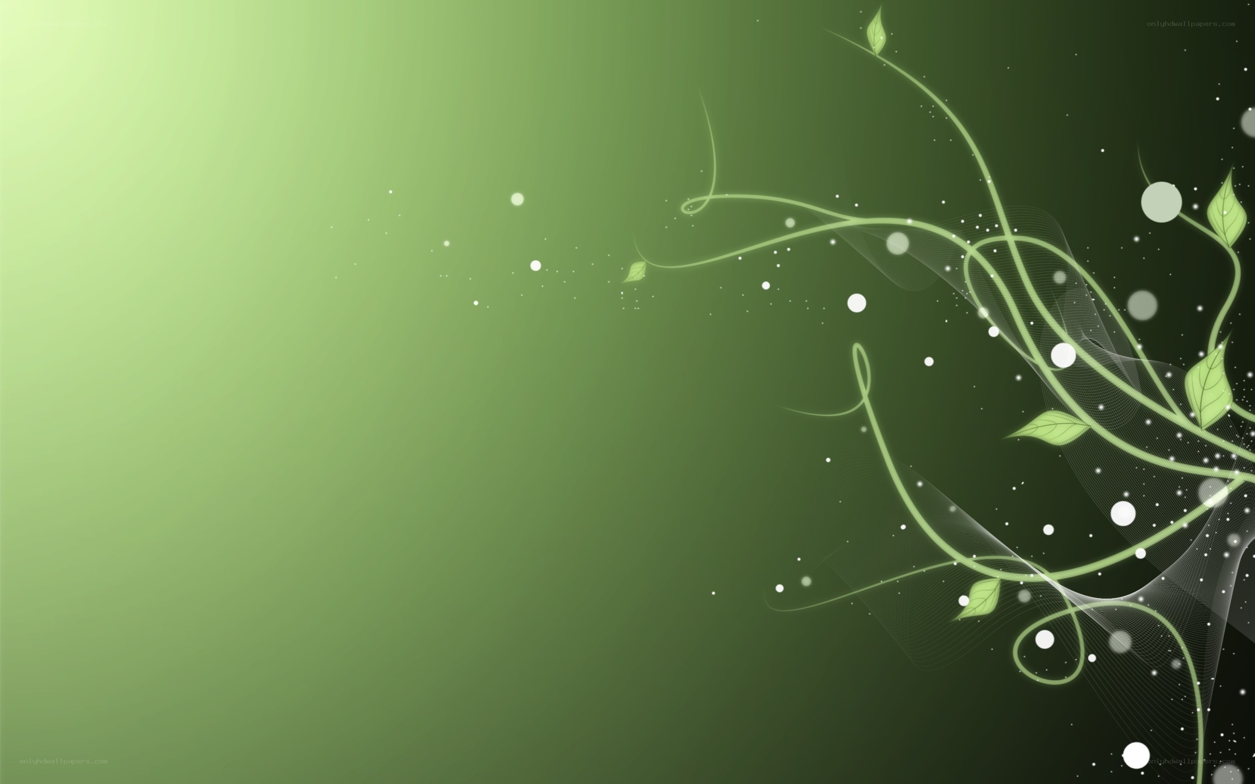 green abstract floral design