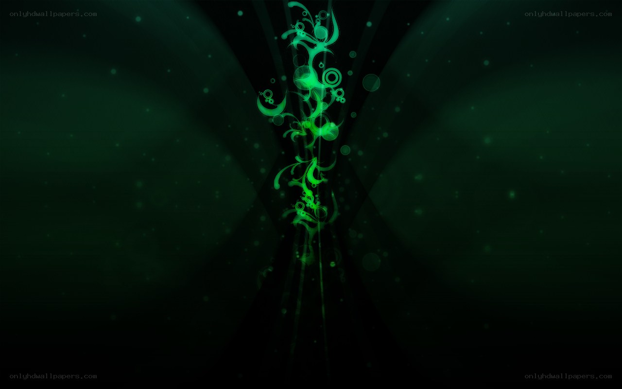 green abstract floral design