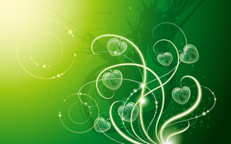 green abstract floral design