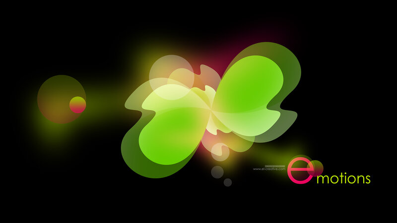 Green Abstract Flower — Glowing