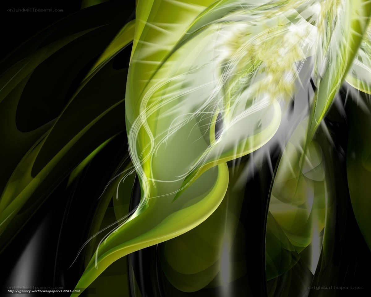 Green abstract flowing design