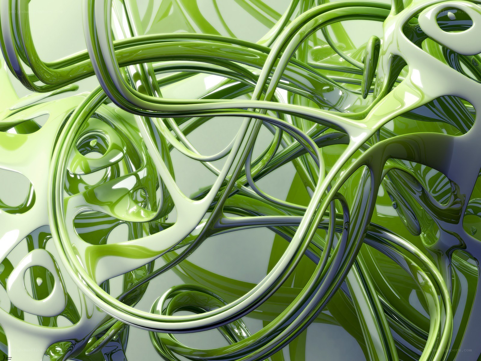 Green abstract flowing lines