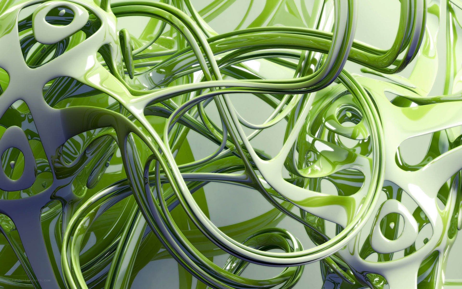 green abstract flowing lines